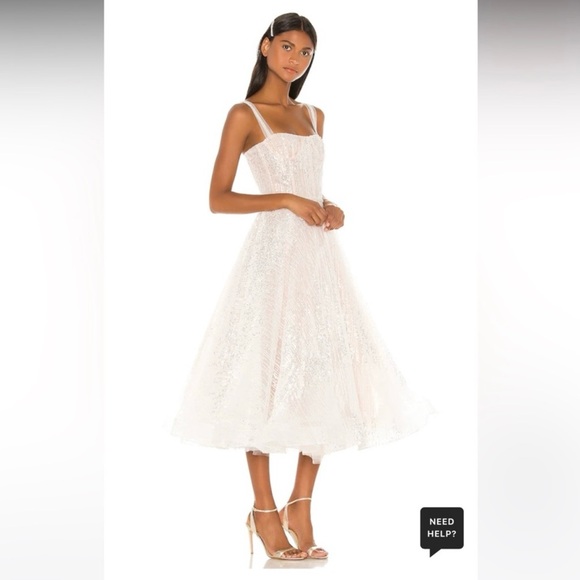 Never Worn Elegant White Midi Dress - Picture 2 of 4